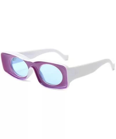Fashion square Small Frame Men Glasses Brand Designer Retro Rectangular Ladies Sunglasses - Purple - CO18WGCNHS6 $17.43 Square