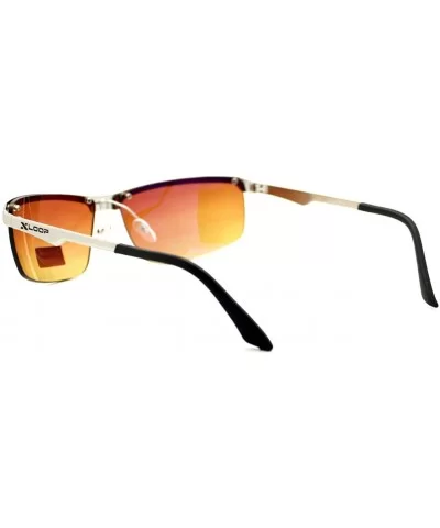 HD High Definition Lens Sunglasses Half Metal Rim Rectangular Frame - Silver - CM12F98367X $13.31 Rectangular