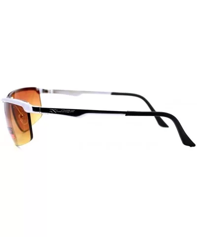 HD High Definition Lens Sunglasses Half Metal Rim Rectangular Frame - Silver - CM12F98367X $13.31 Rectangular