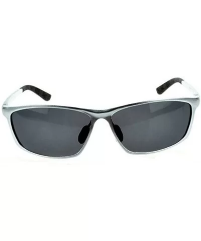 Full-frame Al-Mg Day and Night Polarized Men's Driving Sunglasses - Silver-gray - C01827YQ6YN $13.78 Rectangular