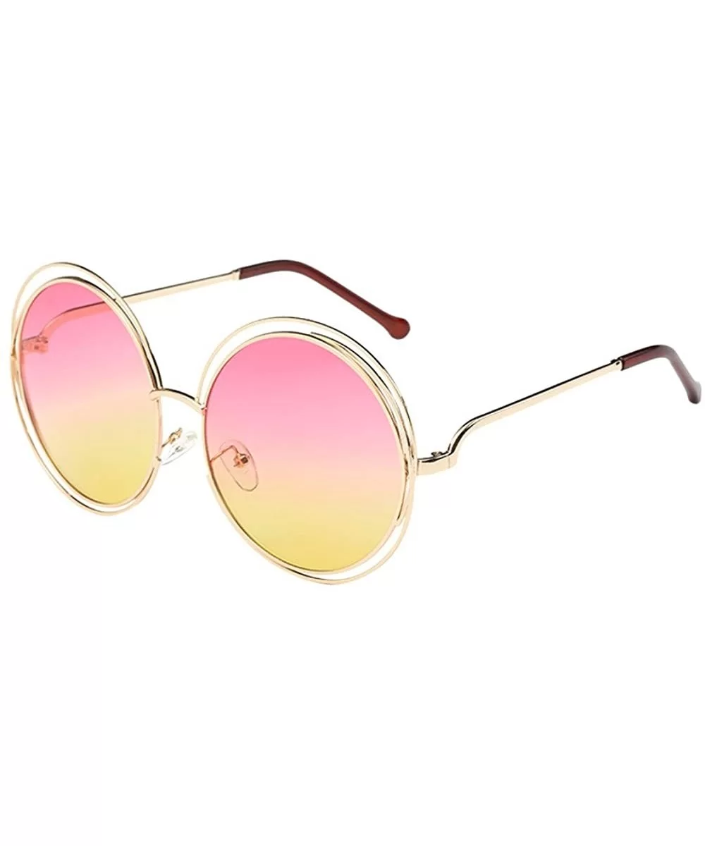 Fashion Men Womens Sunglasses UV 400 Retro Vintage Round Frame Glasses - E - C5196EI8XLU $23.62 Round