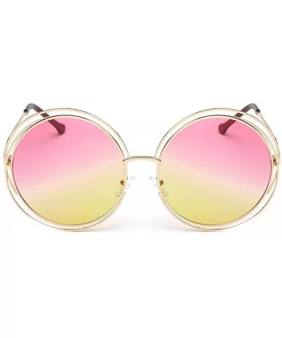 Fashion Men Womens Sunglasses UV 400 Retro Vintage Round Frame Glasses - E - C5196EI8XLU $23.62 Round
