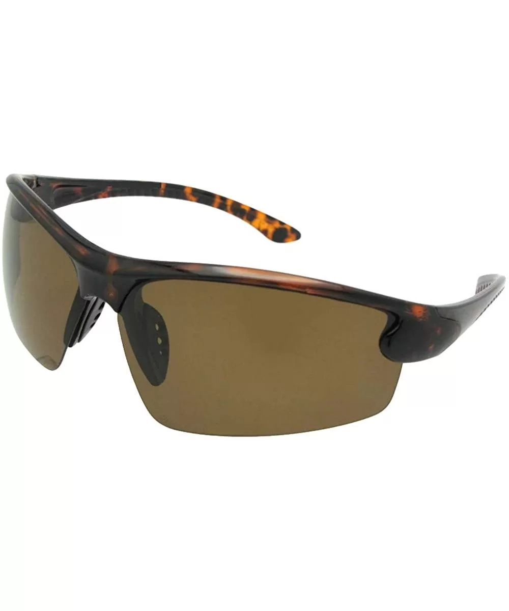 1.1mm Thick Polarized Lens Wrap Around Sunglasses PSR51 - Tortoise Frame Brown Lenses - CT18LYACNHM $22.99 Wrap