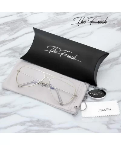 Metal Crossbar Fashion Color Tinted Flat Lens Stylish Sunglasses with Gift Box - 7-silver - CZ1868WLC54 $17.86 Rimless