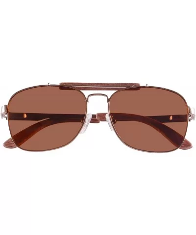 Men's Polarized Sunglasses Classic UV400 Wooden Sun Glasses - Z1566 - Brown/Red Sandal - CN12FZ178PF $34.05 Aviator