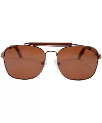 Men's Polarized Sunglasses Classic UV400 Wooden Sun Glasses - Z1566 - Brown/Red Sandal - CN12FZ178PF $34.05 Aviator