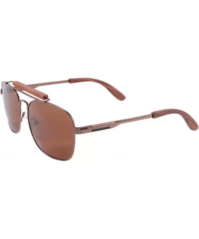 Men's Polarized Sunglasses Classic UV400 Wooden Sun Glasses - Z1566 - Brown/Red Sandal - CN12FZ178PF $34.05 Aviator