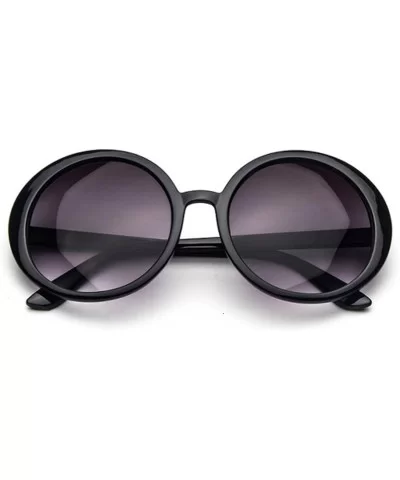 Round Sunglasses Women Vintage Classic Hip Hop Style Sun Glasses Female Brand Designer Double Bridge Frame - CQ198A47EAS $54....