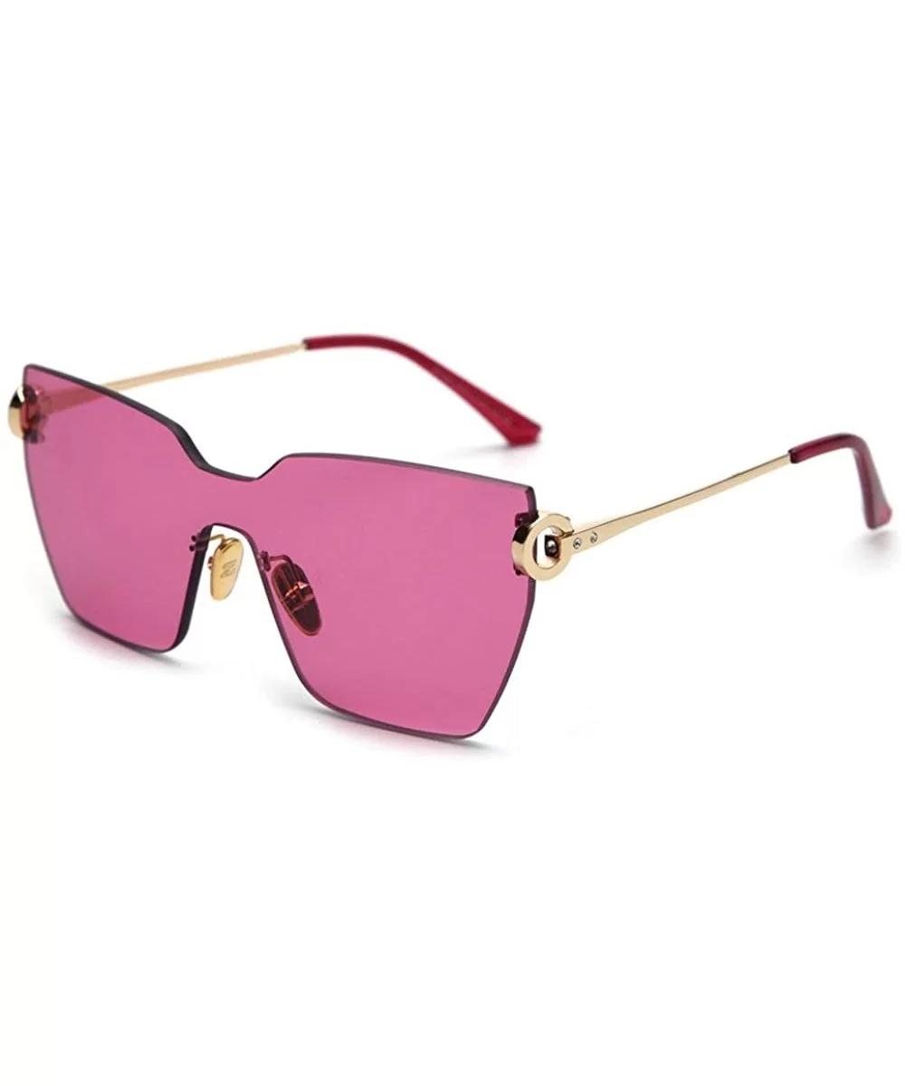 Oversized Frameless Sunglasses Designer Rectangle - Rose - CB18Q8DUXXA $18.45 Oversized