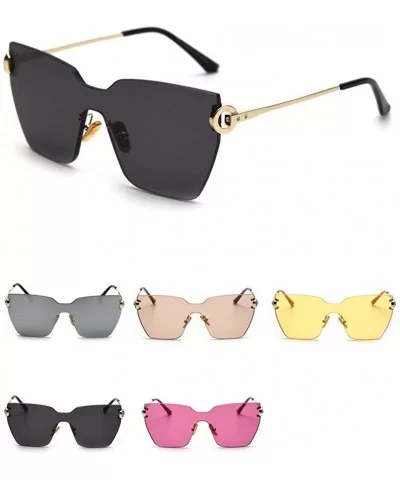 Oversized Frameless Sunglasses Designer Rectangle - Rose - CB18Q8DUXXA $18.45 Oversized