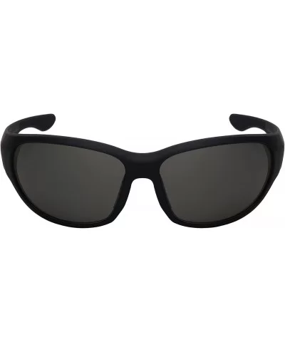 Wrap Shaped Sport Sunglasses 570109MT - Matte Black Frame/Grey Flash Mirrored Lens - CF18GZUOAQX $12.45 Sport