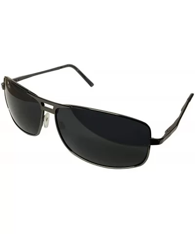 Elegant Polarized Rectangular Metal Frame Aviator Sunglasses- Free Carrying Case - Black - C9184YYTE2I $19.28 Square