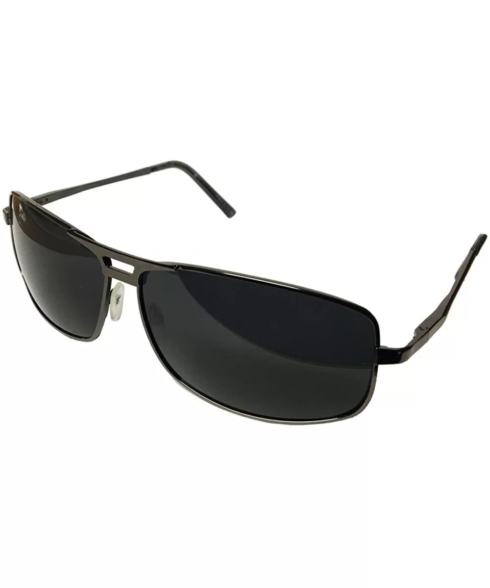 Elegant Polarized Rectangular Metal Frame Aviator Sunglasses- Free Carrying Case - Black - C9184YYTE2I $19.28 Square