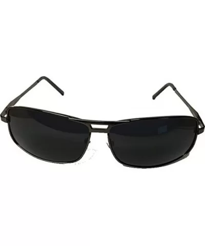 Elegant Polarized Rectangular Metal Frame Aviator Sunglasses- Free Carrying Case - Black - C9184YYTE2I $19.28 Square