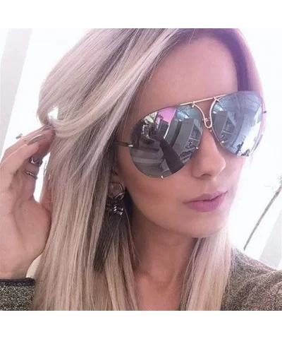 Sunglasses Women Retro Classic Brand Designer Oval Sunglasses Coating Mirror Lens Shades - Gold Clear Lens - CB198U07WDX $13....