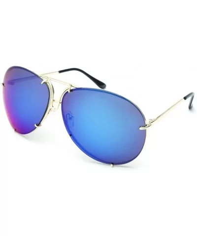 Sunglasses Women Retro Classic Brand Designer Oval Sunglasses Coating Mirror Lens Shades - Gold Clear Lens - CB198U07WDX $13....