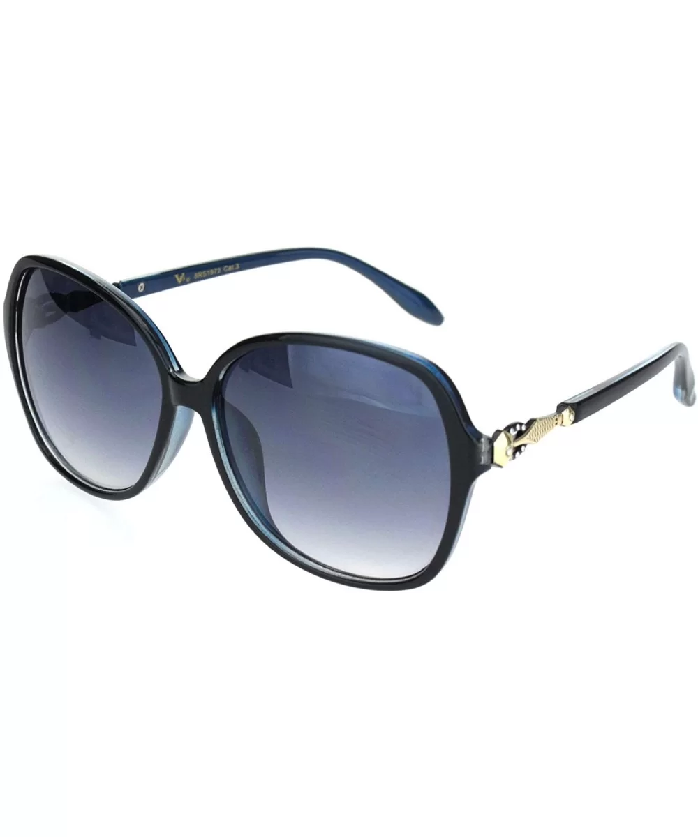 Womens Rhinestone Jewelry Hinge Plastic Butterfly Sunglasses - Black Blue Smoke - CB18OQTM80C $17.64 Butterfly