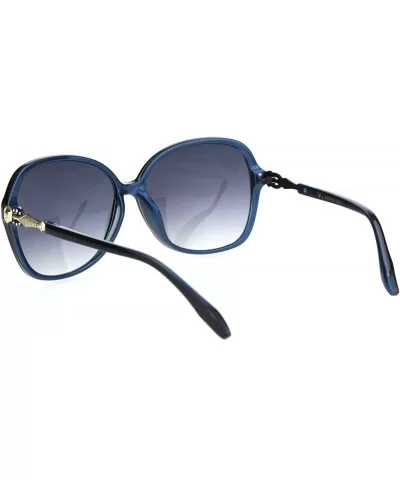 Womens Rhinestone Jewelry Hinge Plastic Butterfly Sunglasses - Black Blue Smoke - CB18OQTM80C $17.64 Butterfly