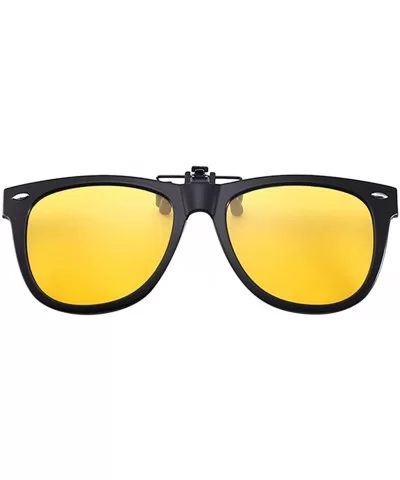 Polarized Clip-on Sunglasses Anti-Glare Driving Glasses for Prescription Glasses for Women UV Protection - Yellow - CY19075Z8...