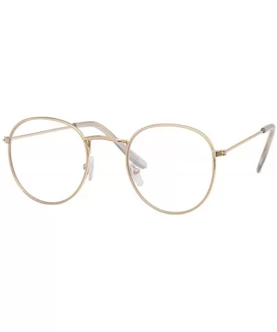 Round Glasses Women's Sun Glasses Metal Frame Eyewear Vintage Female Silver - Gold - CO18XAKH7LO $10.45 Round