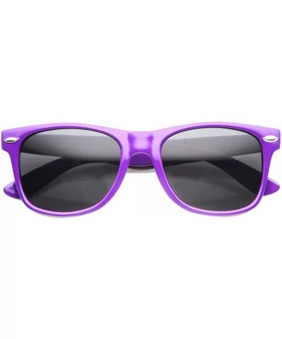 Classic Iconic Colorful Candy Coated Basic Shape Horn Rimmed Sunglasses 54mm - Purple / Smoke - C7124K97DC1 $13.63 Wayfarer