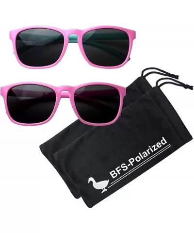 Vintage Silicone - Best First Sunglasses for Kids Age 4-7 Year. - Pink & Pink/Teal - C718YZCN3WS $14.78 Oval