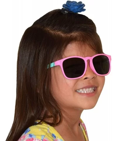 Vintage Silicone - Best First Sunglasses for Kids Age 4-7 Year. - Pink & Pink/Teal - C718YZCN3WS $14.78 Oval