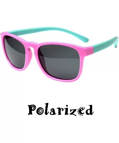 Vintage Silicone - Best First Sunglasses for Kids Age 4-7 Year. - Pink & Pink/Teal - C718YZCN3WS $14.78 Oval