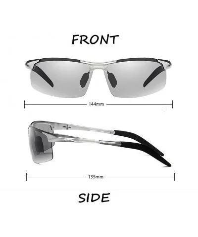 Photochromic Polarized Sunglasses Polarized Lens Large Metal for Outdoor - Al-mg-02 - CF18SGHCHDZ $28.69 Sport