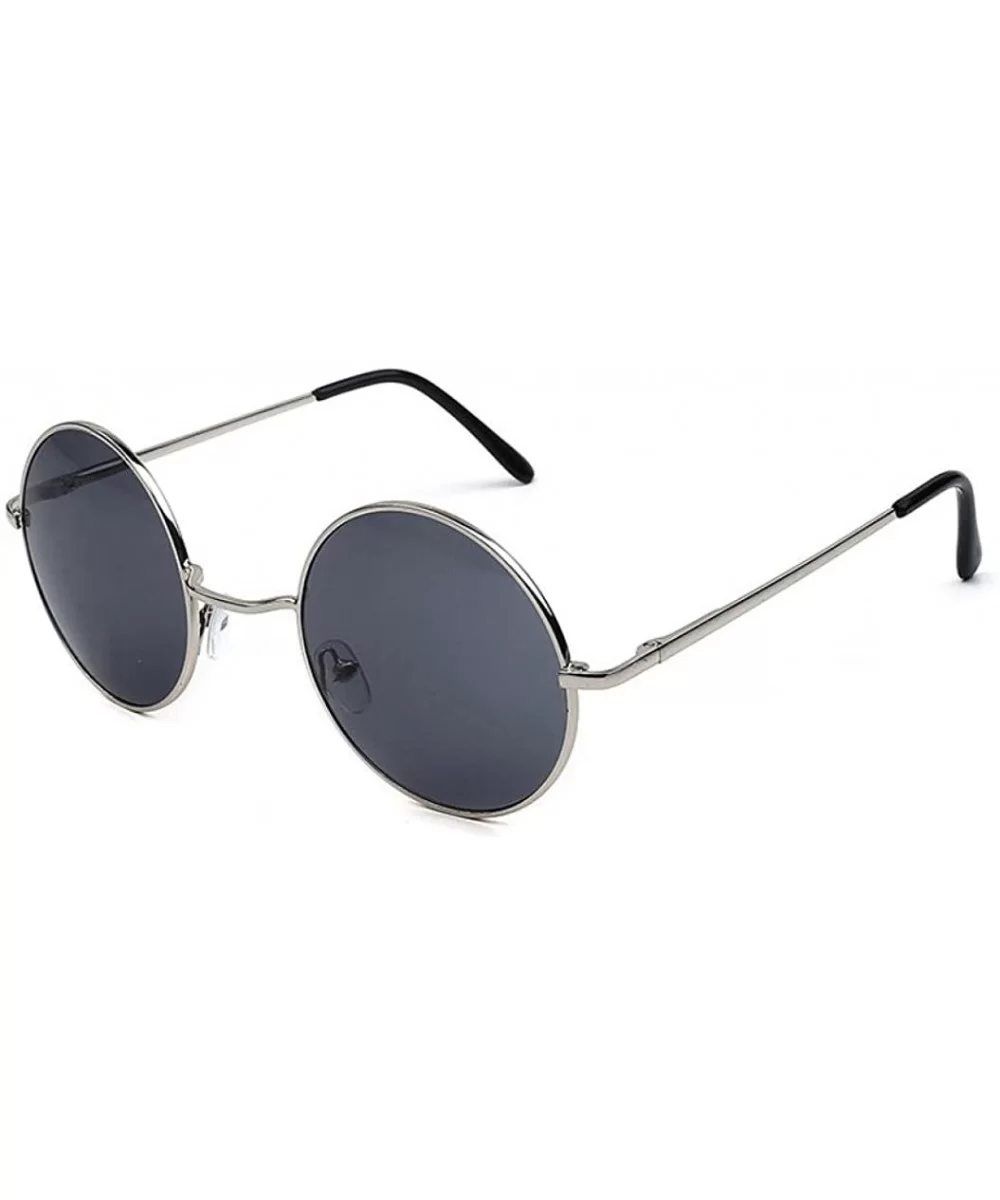 Men Women Round Vintage Aviator Mirrored Sunglasses Circle Eyewear Summer Outdoor Glasses - D - CN185YMYNG8 $12.59 Aviator