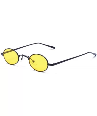 Retro Metal Small Frame Sunglasses- UV400 Lens Protection 42mm Fashion Glasses for Men Women Kids - Yellow - C118TLKTQO0 $11....