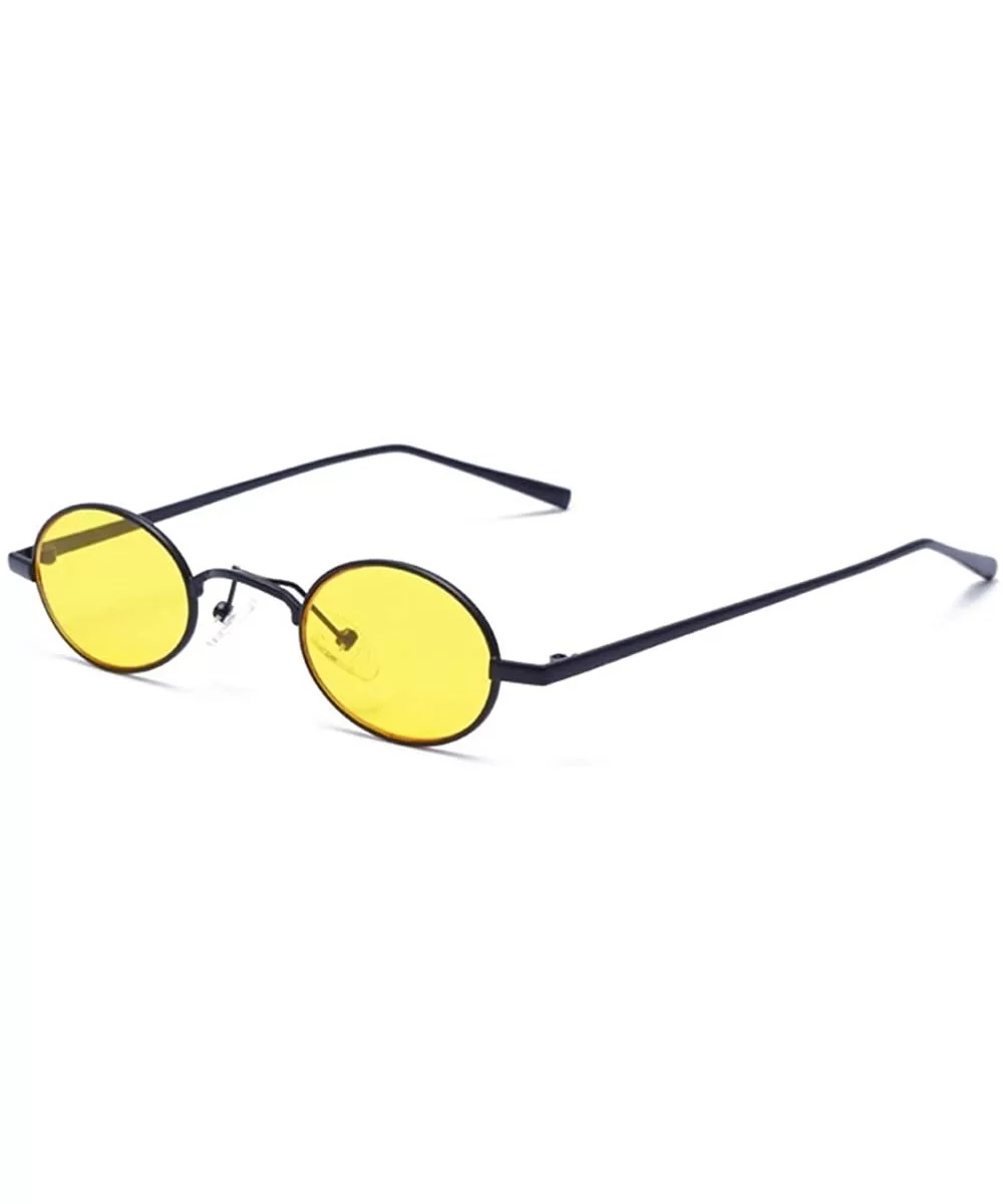 Retro Metal Small Frame Sunglasses- UV400 Lens Protection 42mm Fashion Glasses for Men Women Kids - Yellow - C118TLKTQO0 $11....