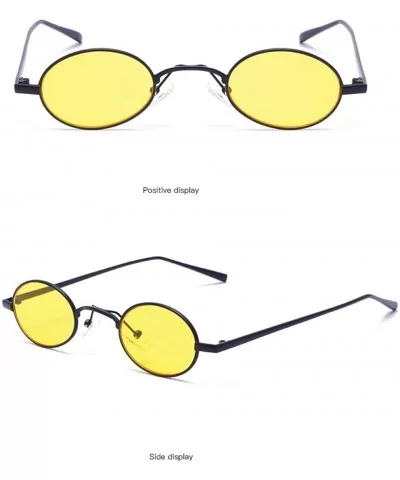 Retro Metal Small Frame Sunglasses- UV400 Lens Protection 42mm Fashion Glasses for Men Women Kids - Yellow - C118TLKTQO0 $11....