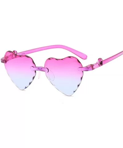 Girl Love Heart Shape Sunglasses Child Siamese Fe Colorful Sun Glasses Tint Clear Lens Blue Red Pink Shades - 2 - CH18W650X36...