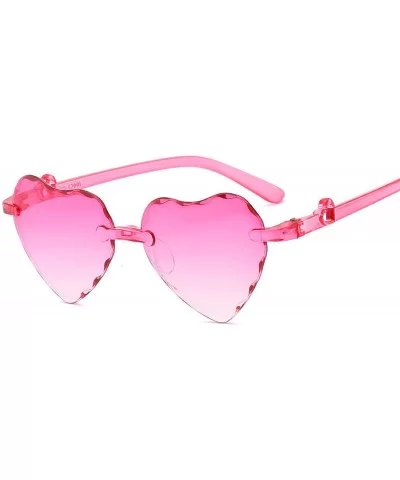 Girl Love Heart Shape Sunglasses Child Siamese Fe Colorful Sun Glasses Tint Clear Lens Blue Red Pink Shades - 2 - CH18W650X36...