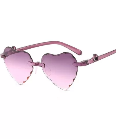 Girl Love Heart Shape Sunglasses Child Siamese Fe Colorful Sun Glasses Tint Clear Lens Blue Red Pink Shades - 2 - CH18W650X36...