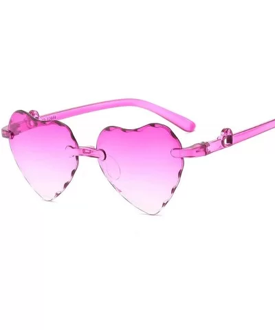 Girl Love Heart Shape Sunglasses Child Siamese Fe Colorful Sun Glasses Tint Clear Lens Blue Red Pink Shades - 2 - CH18W650X36...