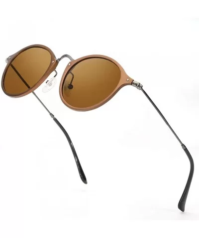 Round Retro Polarized Sunglasses for Men- Vintage Classic Eyewear Al-Mg Metal Frame for Outdoor Activities - C0190HLC6MQ $39....