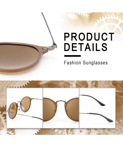 Round Retro Polarized Sunglasses for Men- Vintage Classic Eyewear Al-Mg Metal Frame for Outdoor Activities - C0190HLC6MQ $39....