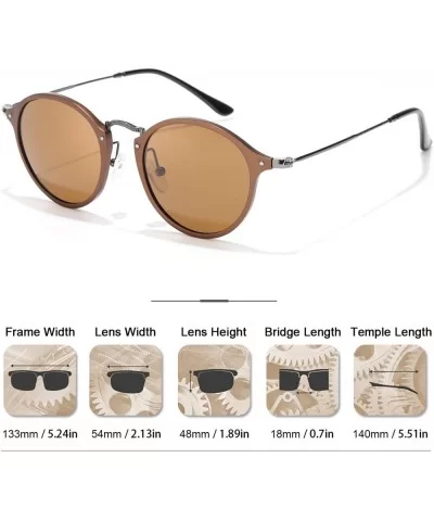 Round Retro Polarized Sunglasses for Men- Vintage Classic Eyewear Al-Mg Metal Frame for Outdoor Activities - C0190HLC6MQ $39....