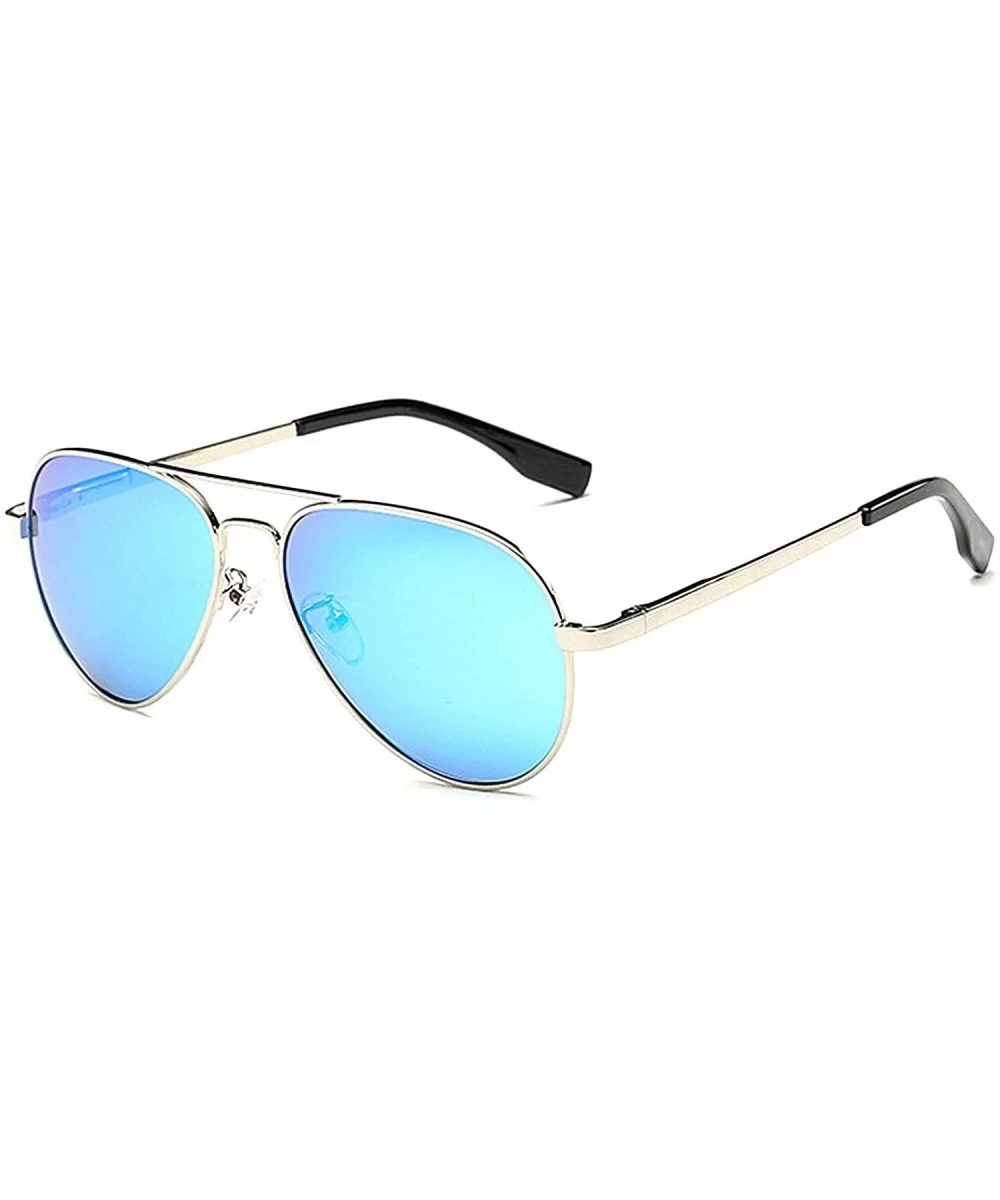 Small Polarized Aviator Sunglasses for Kids and Youth Age 5-18 Kid's Aviator Sunglasses WITH CASE 55mm - Blue - CF18R766253 $...