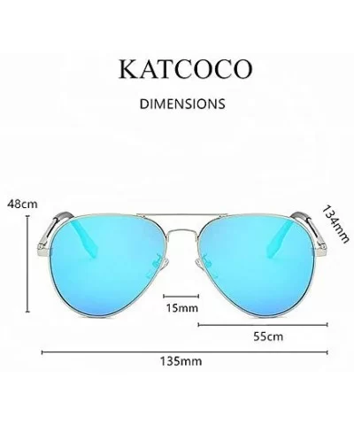 Small Polarized Aviator Sunglasses for Kids and Youth Age 5-18 Kid's Aviator Sunglasses WITH CASE 55mm - Blue - CF18R766253 $...