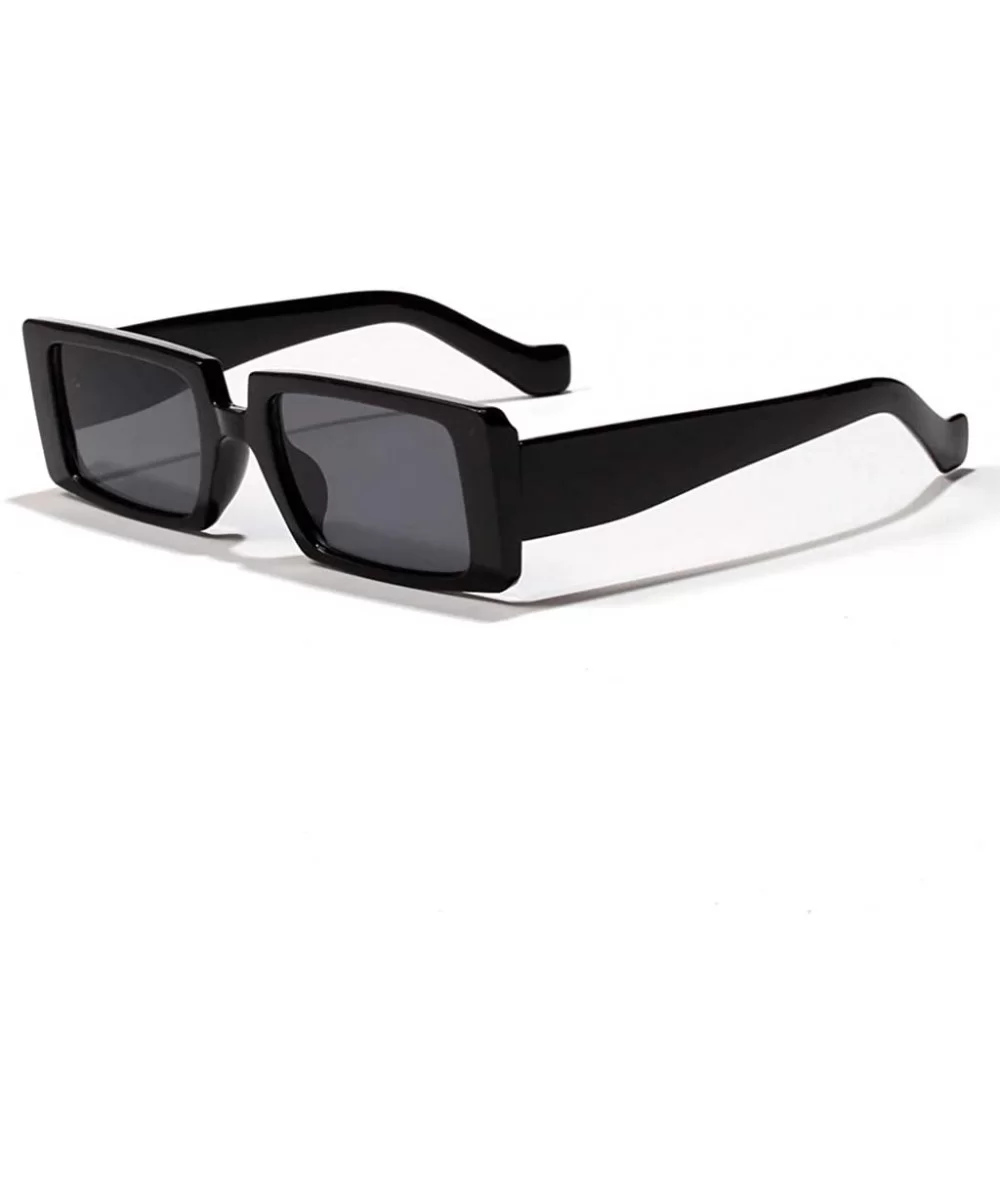 Rectangular Sunglasses Women Retro Summer Beach Male Sun Glasses Female Gift Items Uv400 - Full Black - CY1999Q79AU $14.94 Re...