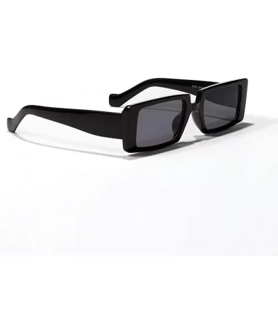 Rectangular Sunglasses Women Retro Summer Beach Male Sun Glasses Female Gift Items Uv400 - Full Black - CY1999Q79AU $14.94 Re...