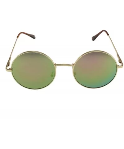 Presley - Celebrity Inspired Round Metal Sunglasses - Goldyellow - CC18S8ERE62 $16.58 Round