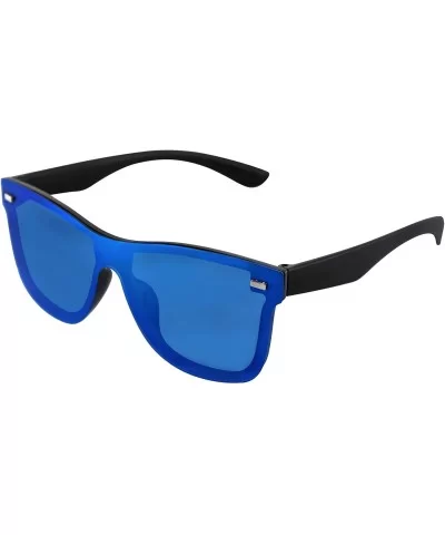 Mens Womens Mirrored Rimless Color Lens Reflective Retro Vintage Sunglasses - Blue - CD18SRCWUTS $12.86 Rimless