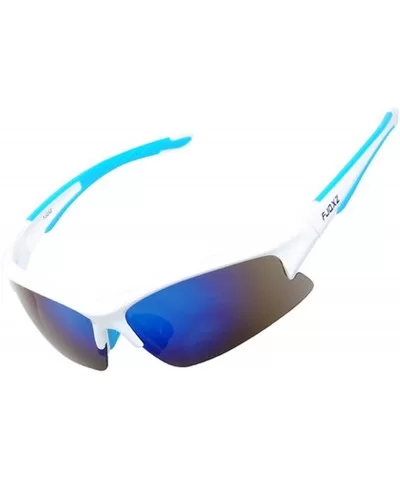 Polarized Sunglasses Interchangeable Cycling Baseball - White - CY184K7QUNO $77.48 Sport