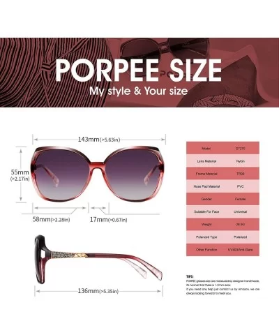 Sunglasses for Women - Polarized Eyewear with Retro Oversized Frame-UV400 Protection Nylon Lens-- Red - CI18WX8QM8Z $29.56 Ov...