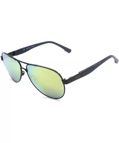 Unisex Classic Aviator Style Polarized Sunglasses with Spring Hinge - 100% UV Protection - C618W40QW26 $22.19 Aviator