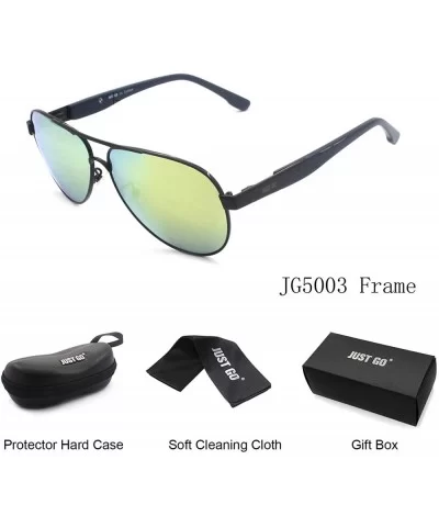 Unisex Classic Aviator Style Polarized Sunglasses with Spring Hinge - 100% UV Protection - C618W40QW26 $22.19 Aviator